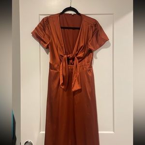 Rust Midi Dress